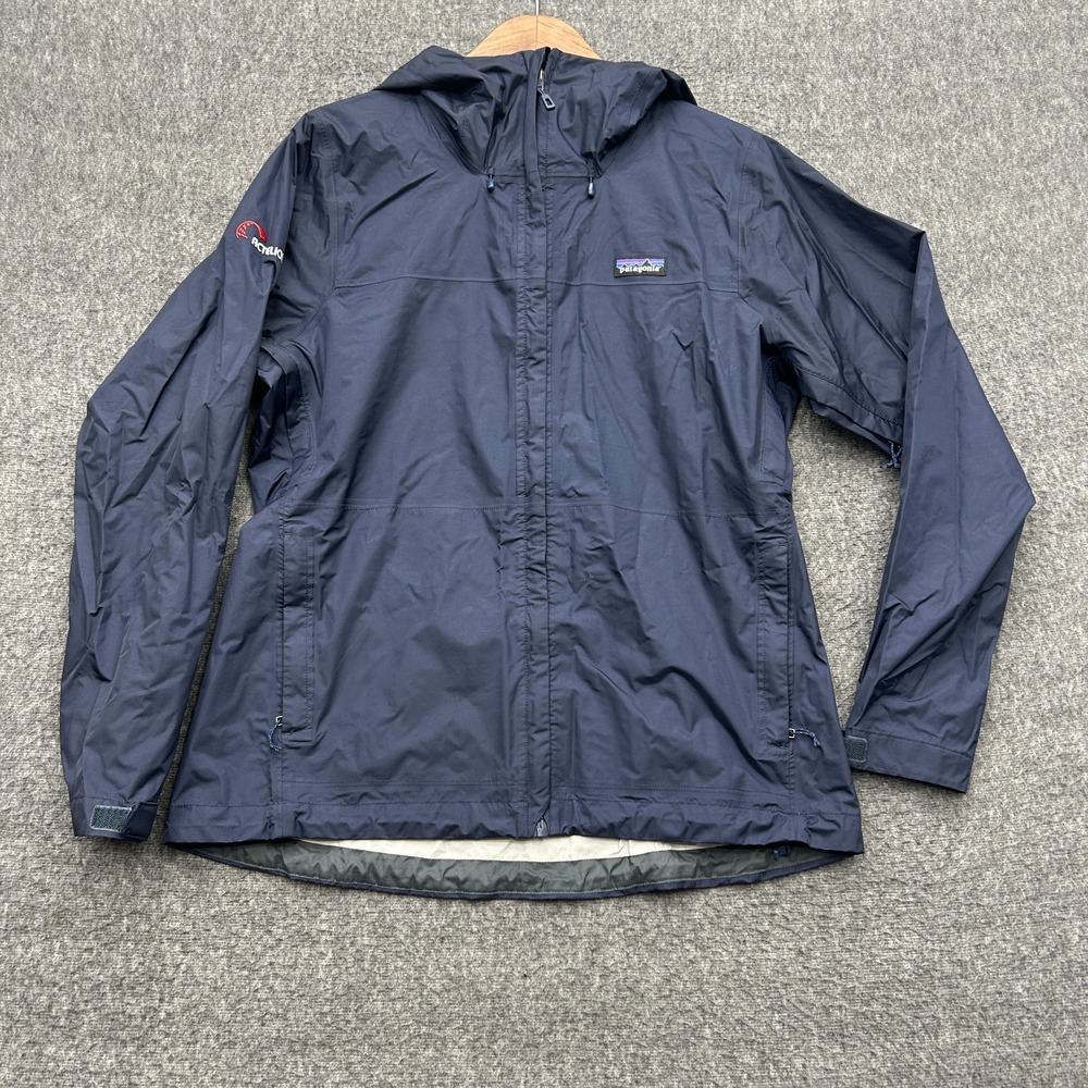 Patagonia Torrentshell Rain Jacket Womens Large Blue Hooded Lightweight